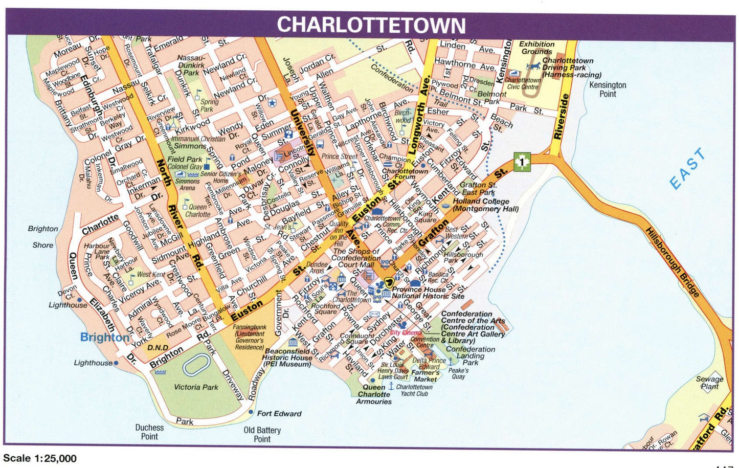 Charlottetown Pei Canada Map Glossy Poster Picture Photo Print Banner Booma Prints