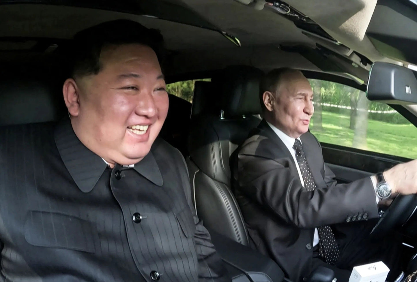 Kim Jong Un Putin Driving 2024 Glossy Poster Picture Photo Print Banner Booma Prints