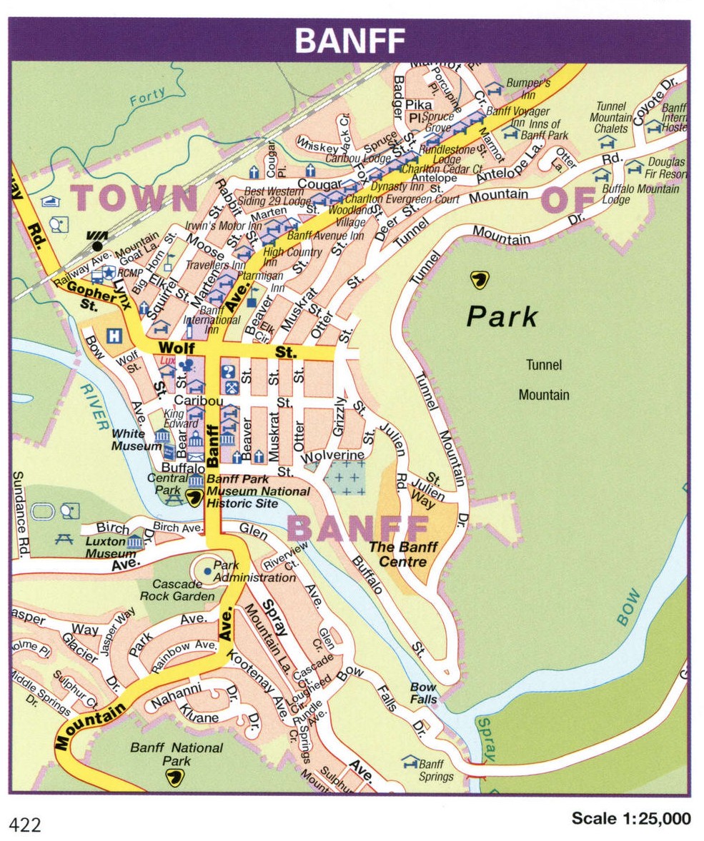 Banff Alberta Canada Map Ca Glossy Poster Picture Photo Print Banner Booma Prints