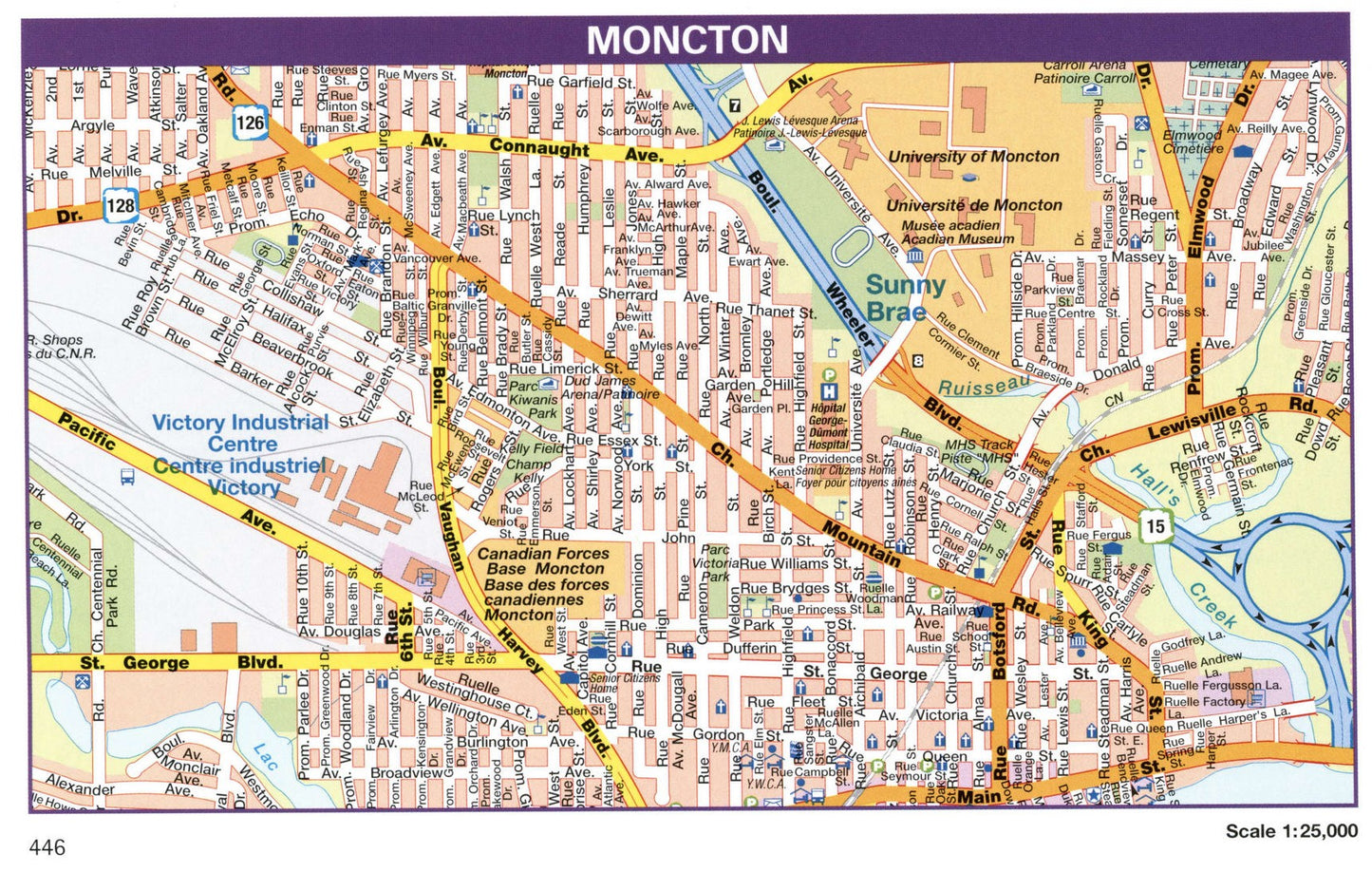 Moncton New Brunswick Canada Map Glossy Poster Picture Photo Print Banner Booma Prints