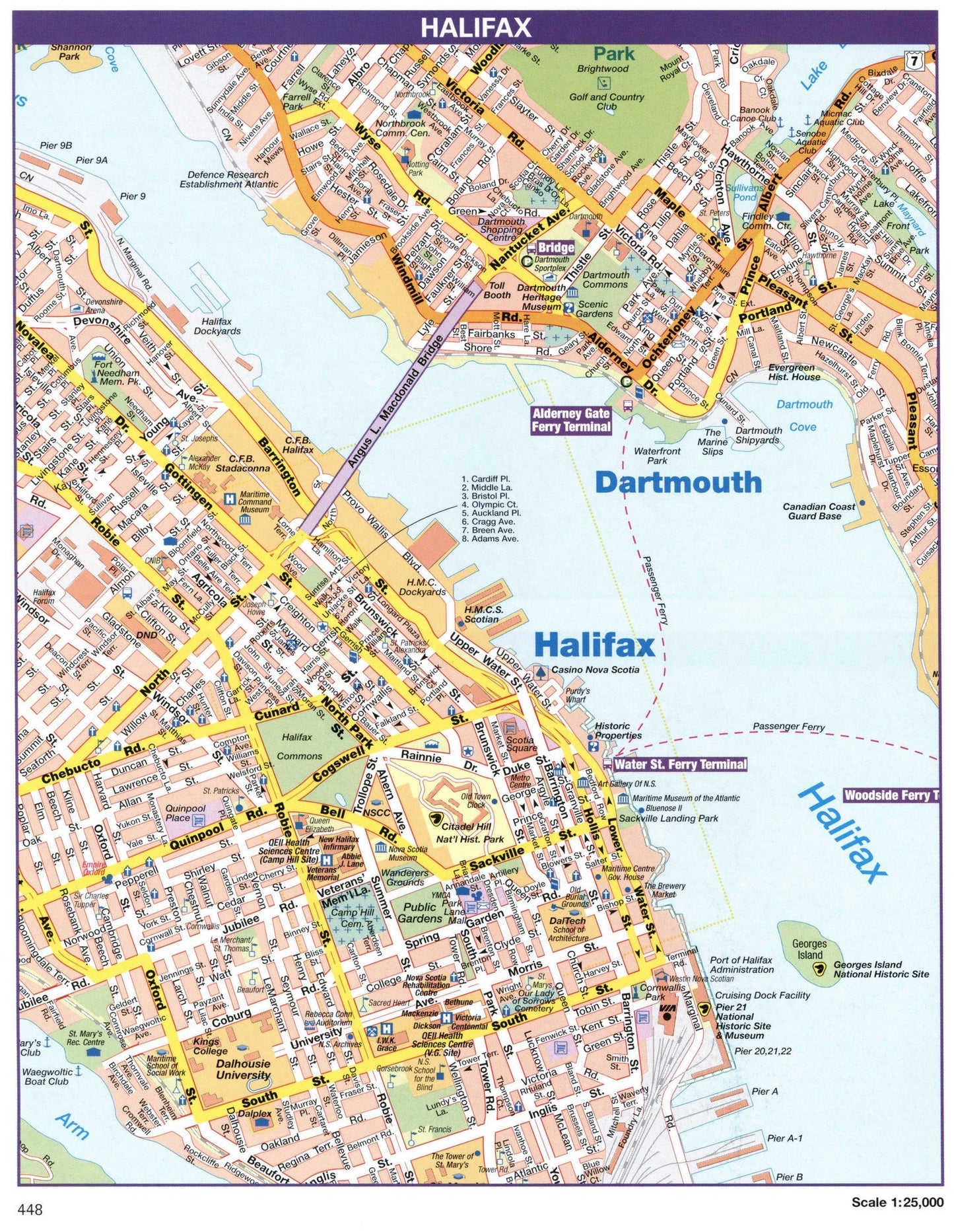 Halifax Nova Scotia Canada Map Glossy Poster Picture Photo Print Banner Booma Prints