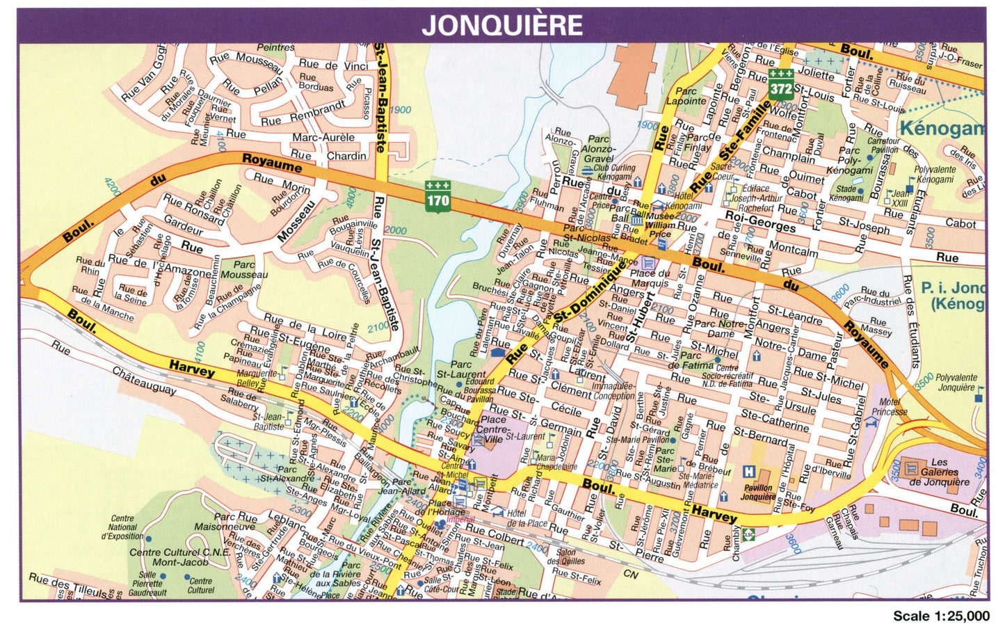 Jonquiere Quebec Canada Map Glossy Poster Picture Photo Print Banner Booma Prints