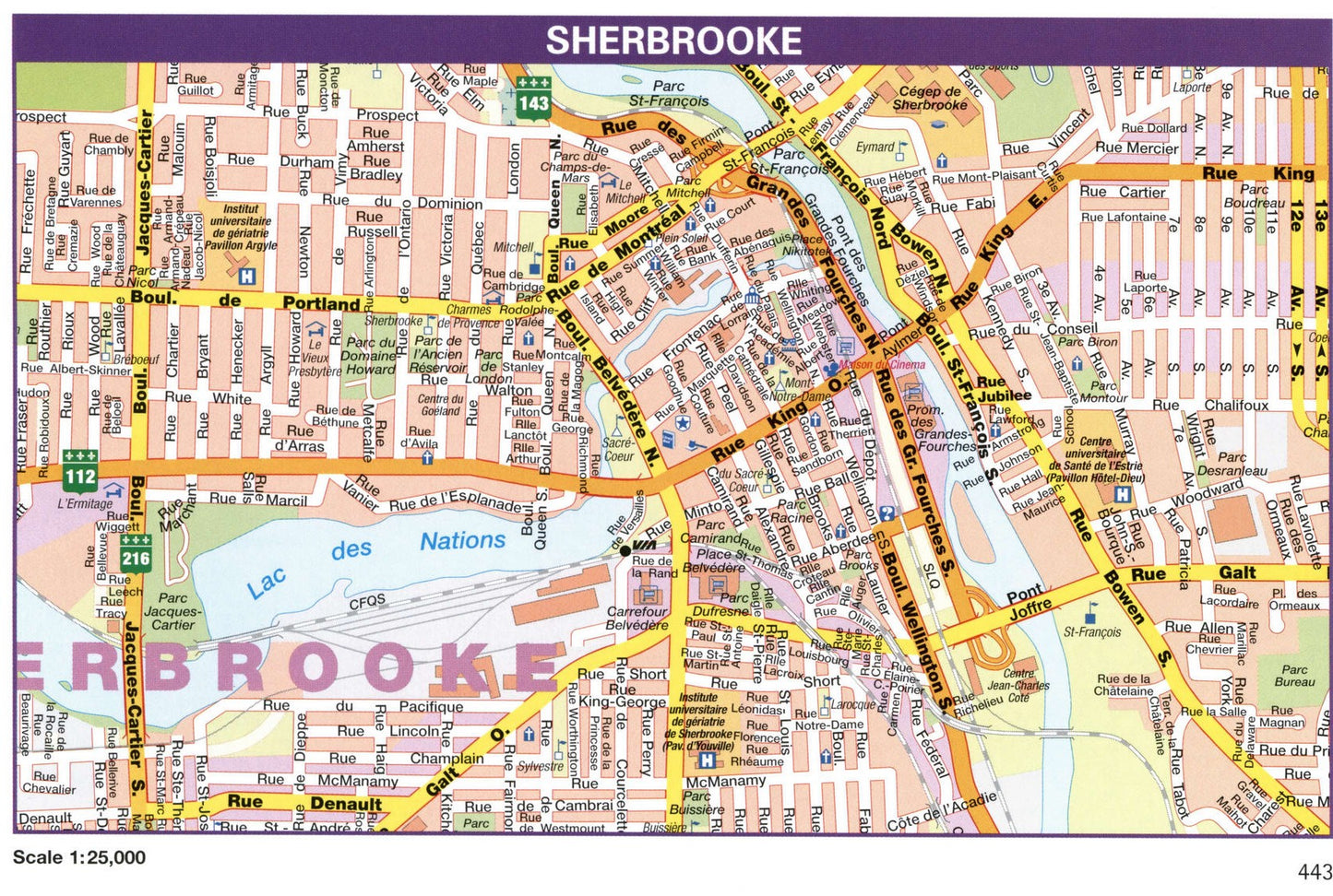 Sherbrooke Quebec Canada Map Glossy Poster Picture Photo Print Banner Booma Prints