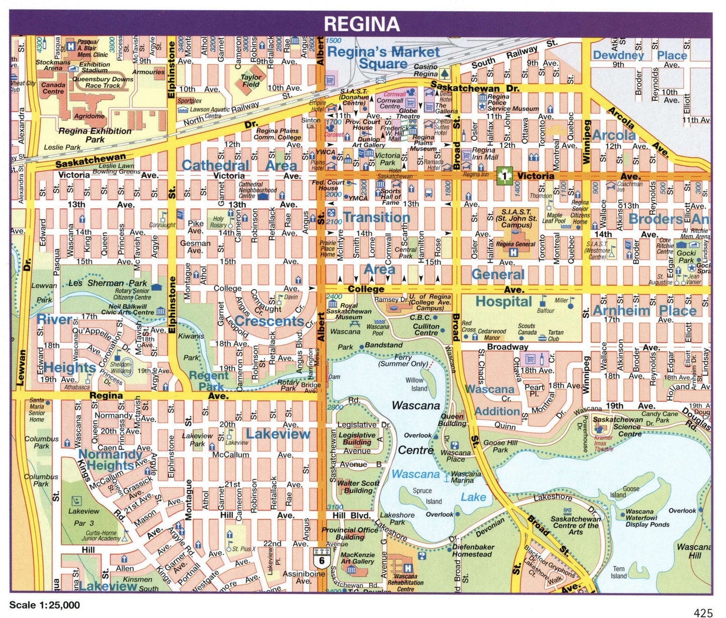 Regina Saskatchewan Canada Map Glossy Poster Picture Photo Print Banner Booma Prints