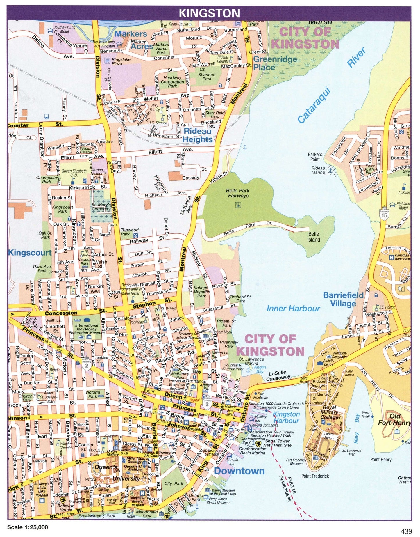 Kingston Ontario Canada Map Glossy Poster Picture Photo Print Banner Booma Prints