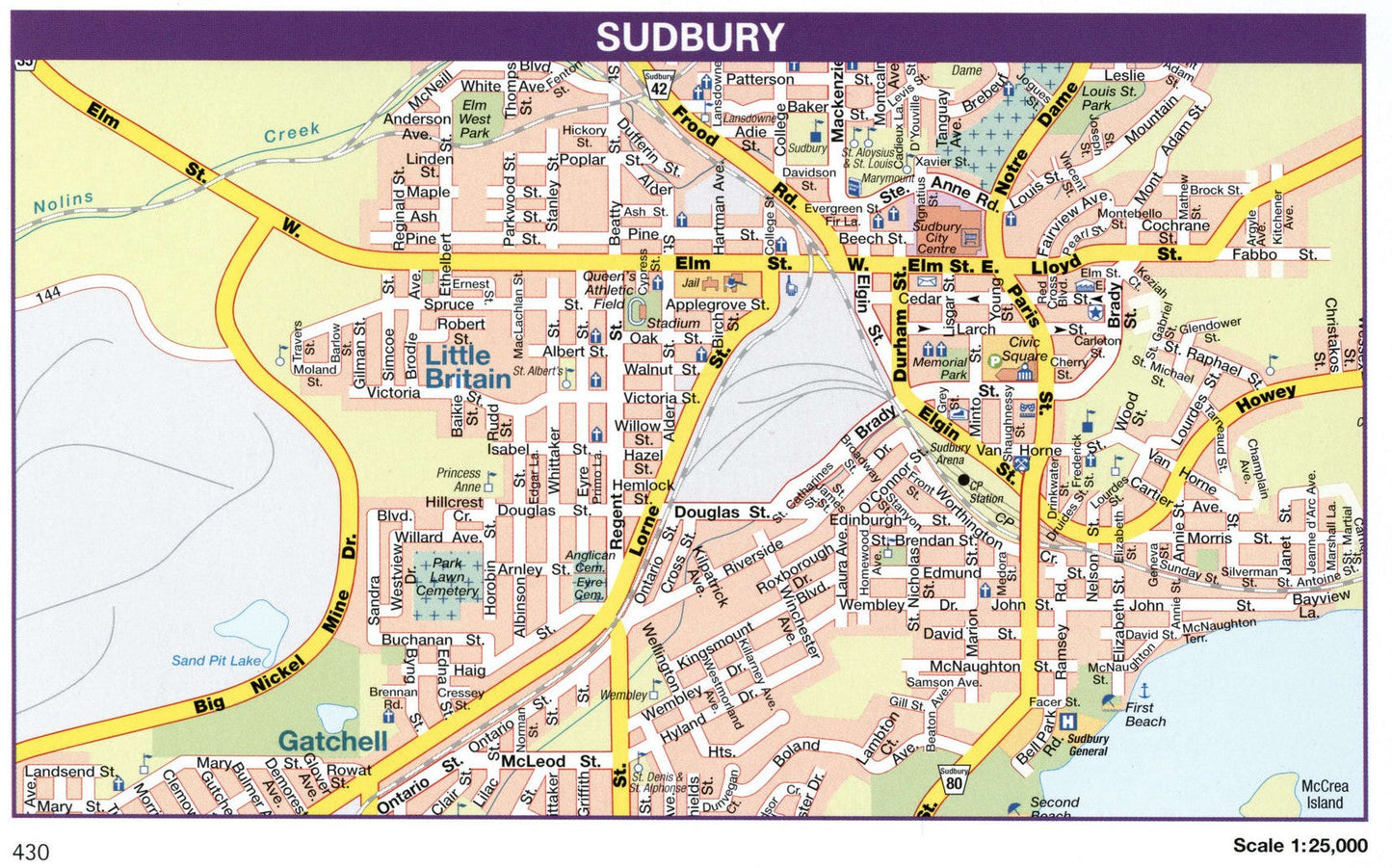 Sudbury Ontario Canada Map Glossy Poster Picture Photo Print Banner Booma Prints
