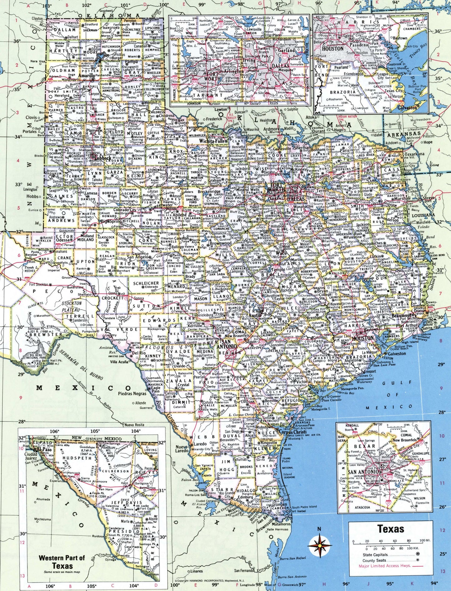 Texas Tx Counties County Map Glossy Poster Picture Photo Print Banner Booma Prints