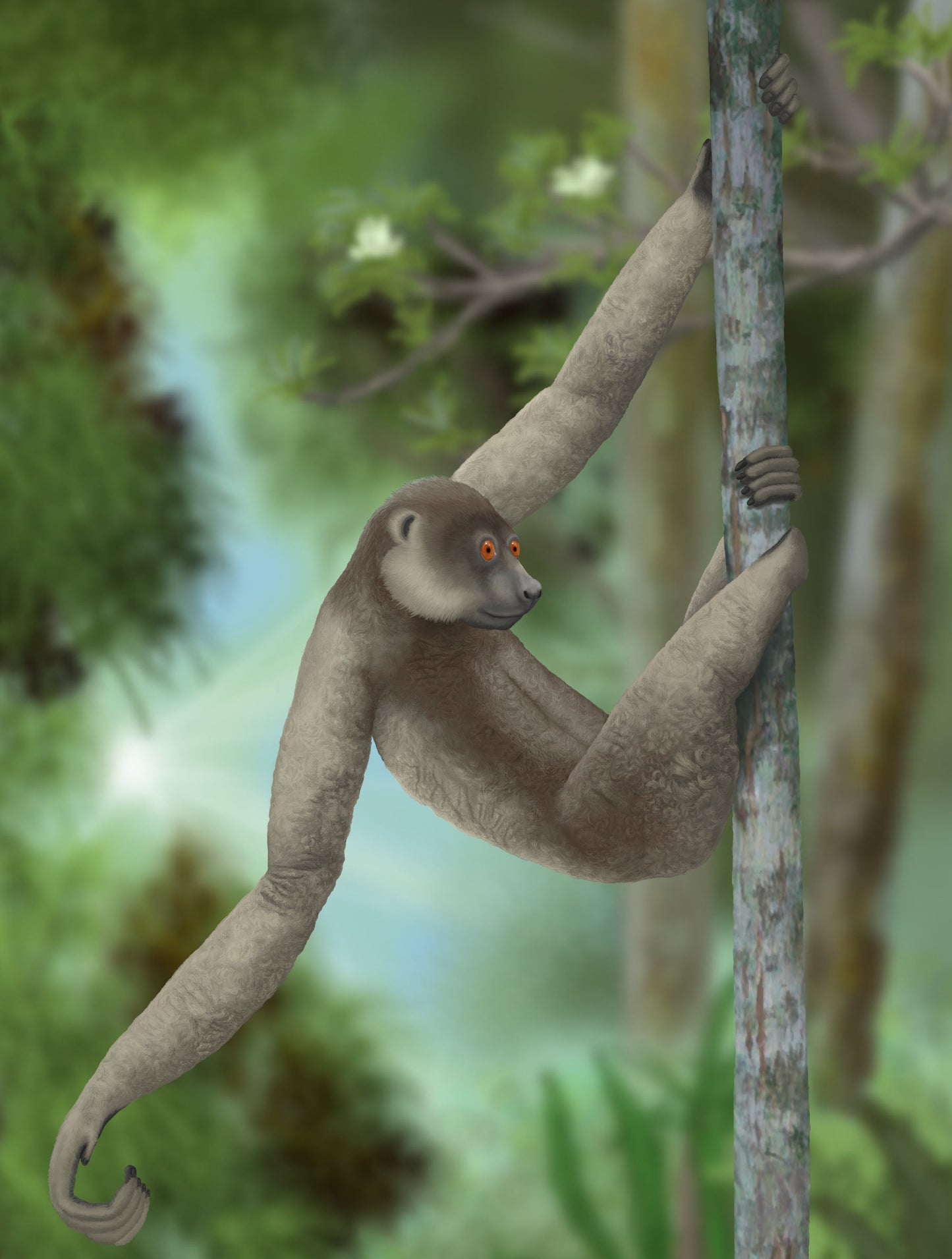 Extinct Palaeopropithecus Lemur Glossy Poster Picture Photo Print Banner Booma Prints