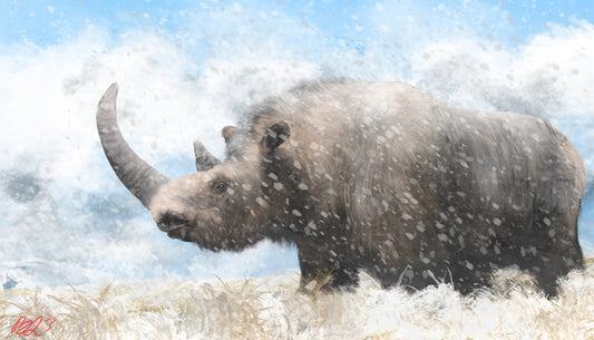 Extinct Woolly Rhinoceros Glossy Poster Picture Photo Print Banner Booma Prints