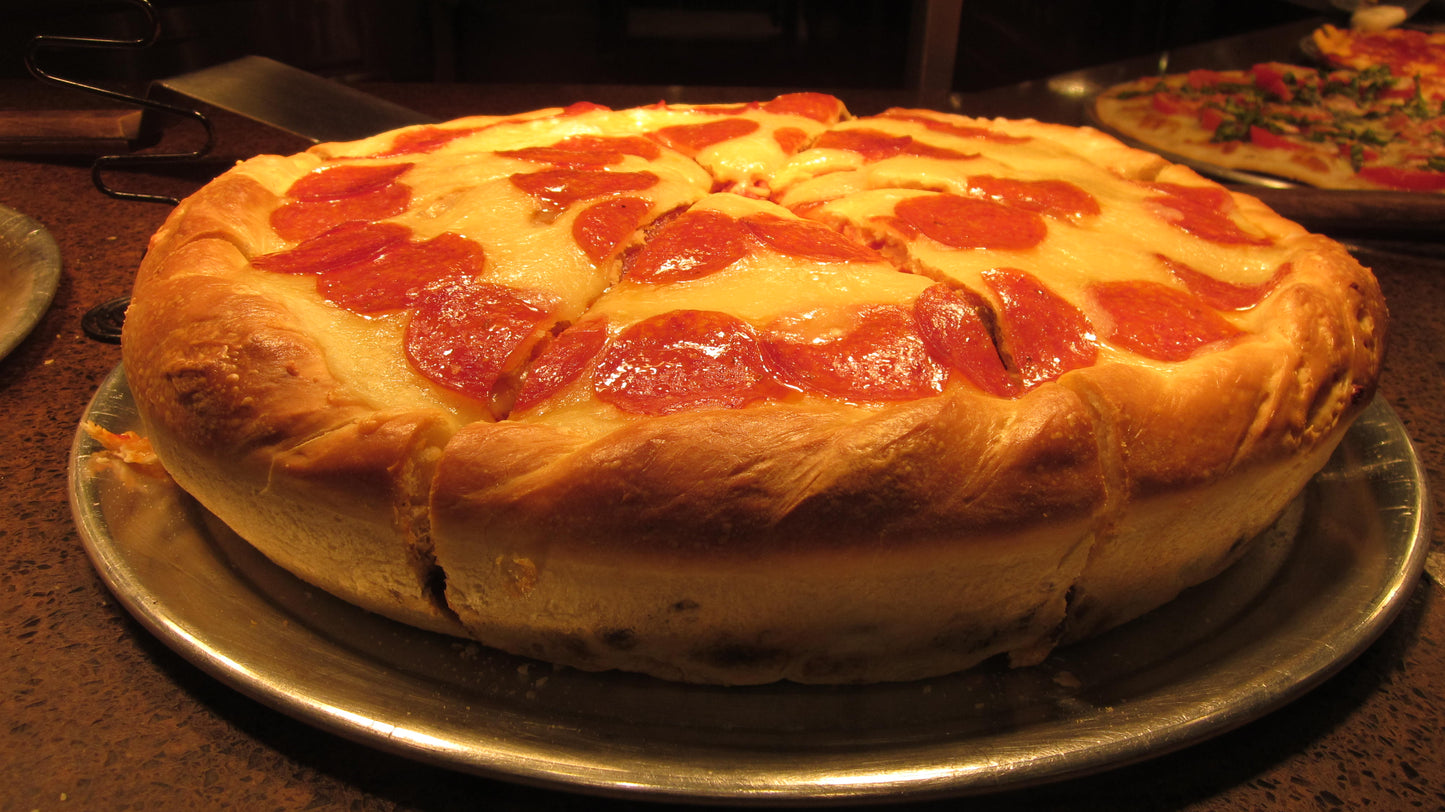 Chicago Style Deep Dish Pizza Glossy Poster Picture Photo Print Banner Booma Prints