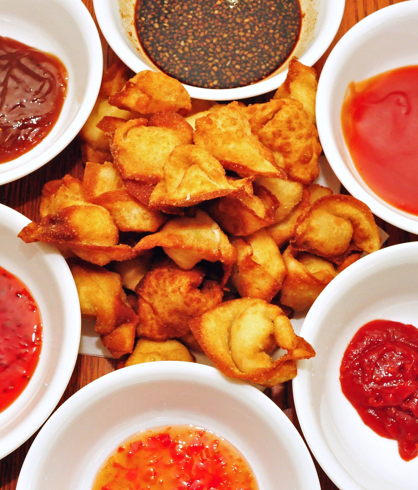Crab Rangoon With Sauces Glossy Poster Picture Photo Print Banner Booma Prints