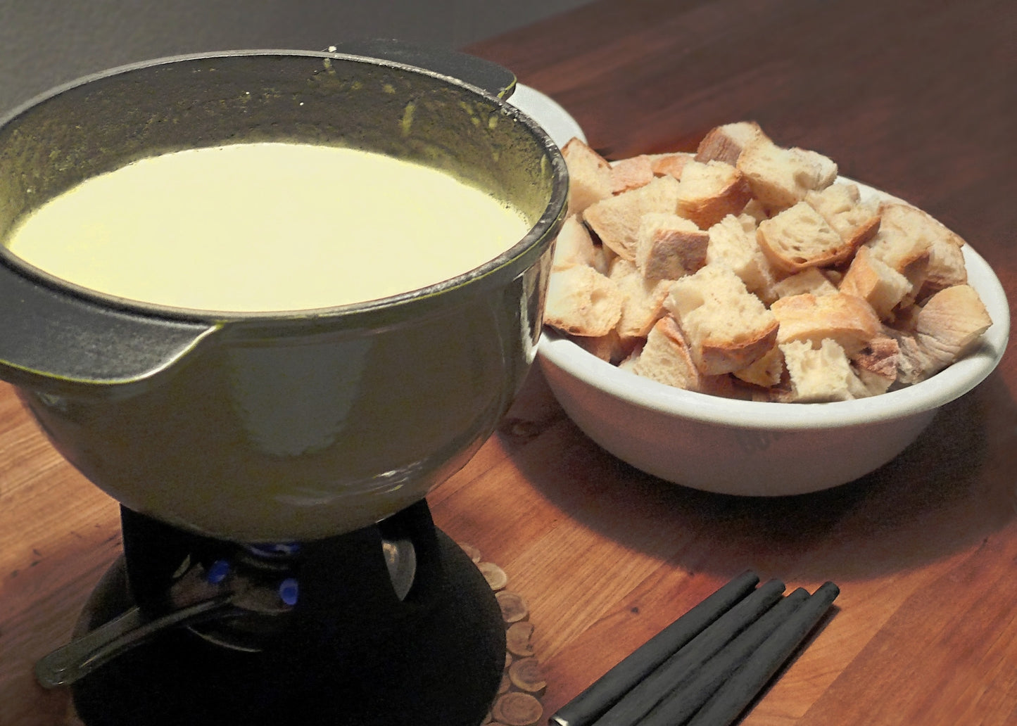 Fondue Cheese And Bread Swiss Glossy Poster Picture Photo Print Banner Booma Prints