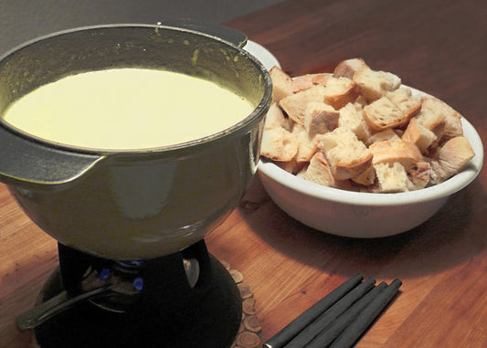 Fondue Cheese And Bread Swiss Glossy Poster Picture Photo Print Banner Booma Prints