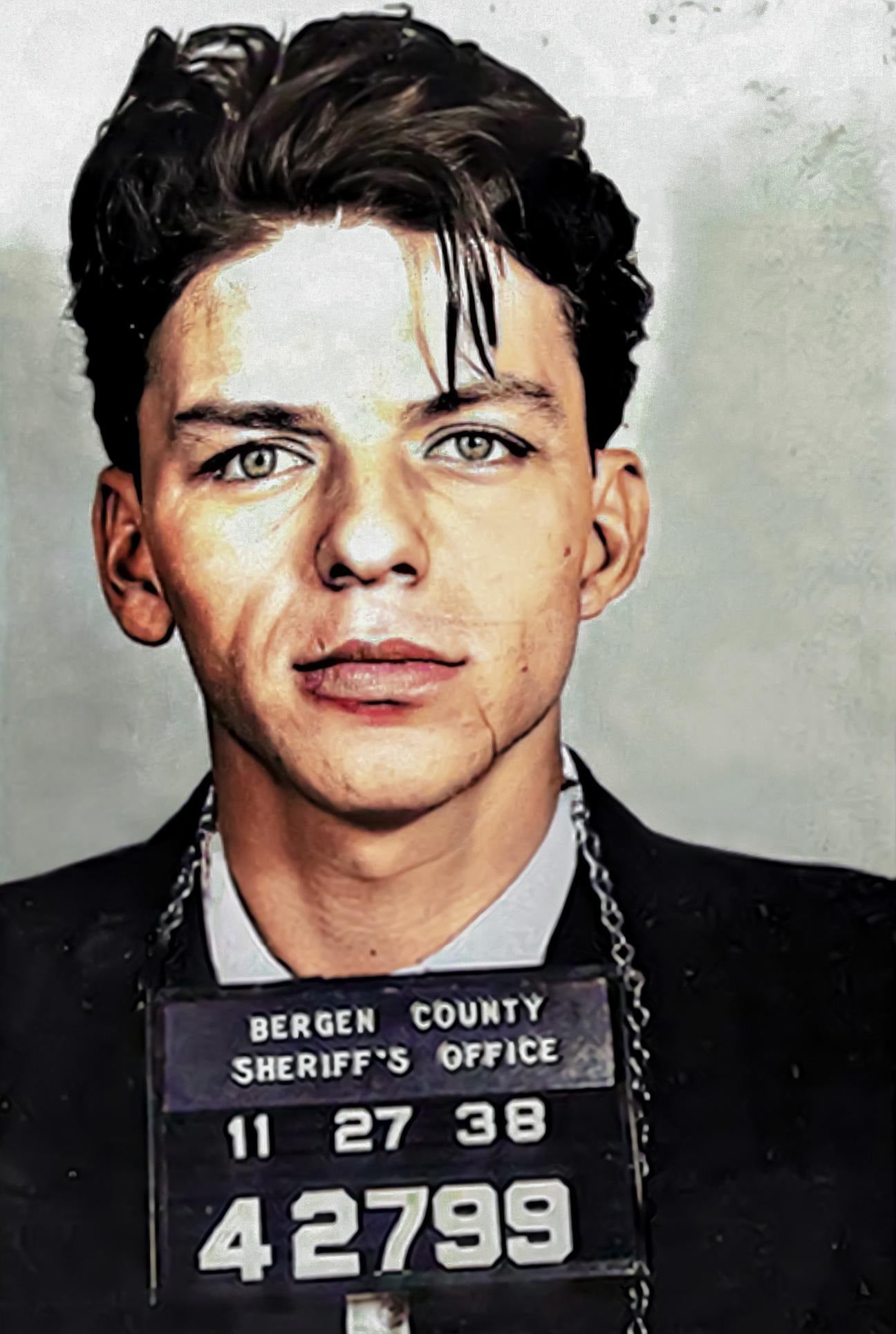 Frank Sinatra Mugshot In Color Nj Glossy Poster Picture Photo Print Banner Booma Prints
