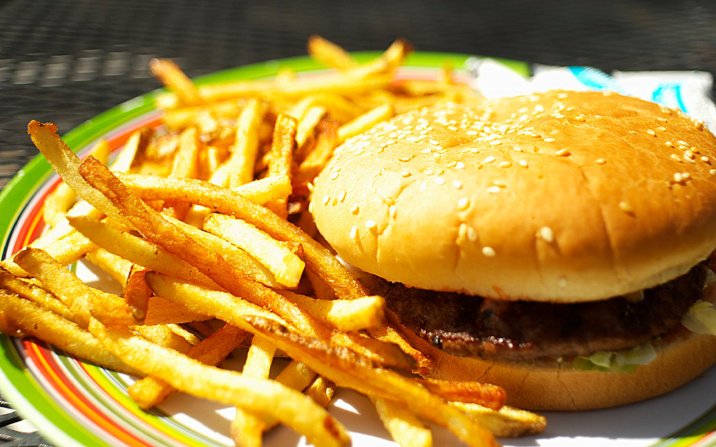 Hamburger And Fries Glossy Poster Picture Photo Print Banner Booma Prints