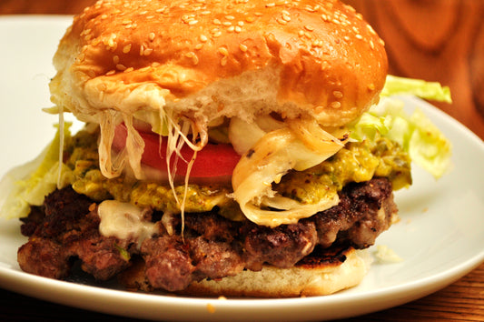 Hamburger With Cheese Bun Glossy Poster Picture Photo Print Banner Booma Prints