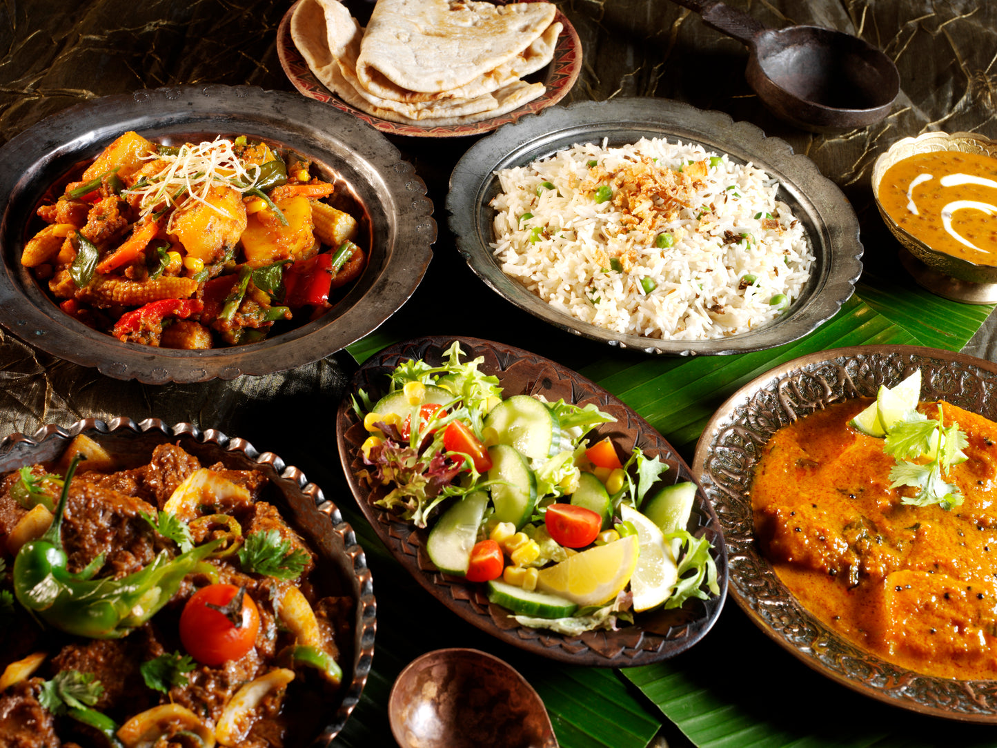 Indian Food Variety Rice Naan Glossy Poster Picture Photo Print Banner Booma Prints
