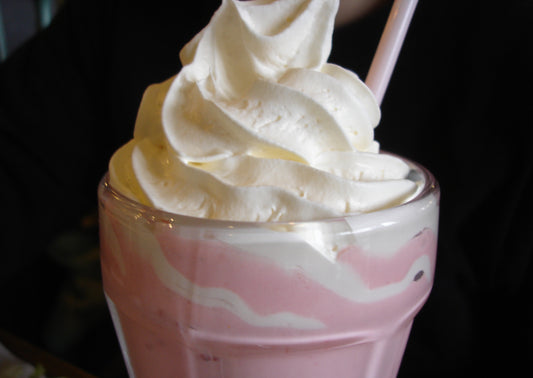 Strawberry Milkshake Whip Cream Glossy Poster Picture Photo Print Banner Booma Prints
