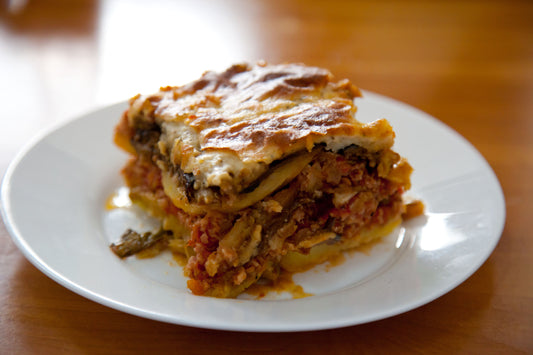Greek Moussaka Greece Food Glossy Poster Picture Photo Print Banner Booma Prints
