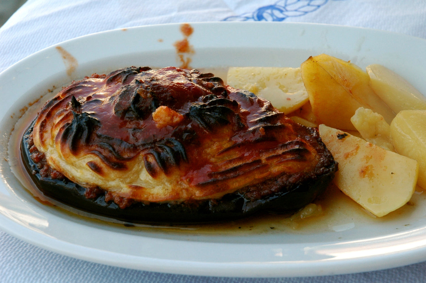 Moussaka Aubergine Greek Food Glossy Poster Picture Photo Print Banner Booma Prints