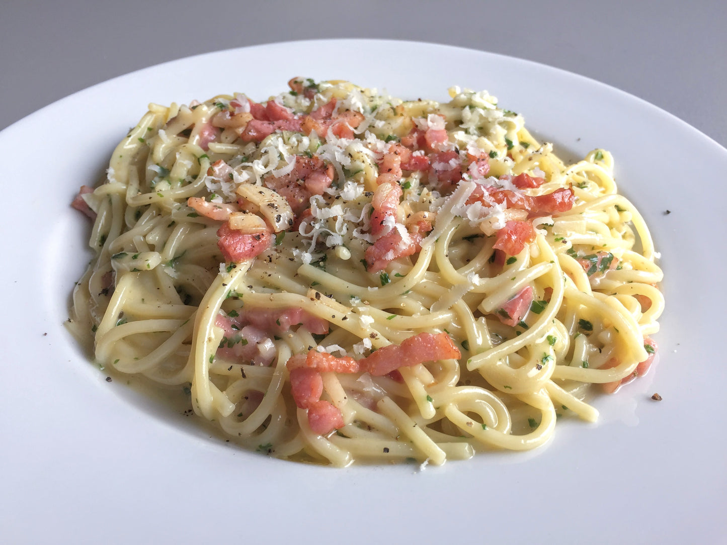 Pasta Carbonara Bacon Glossy Poster Picture Photo Print Banner Booma Prints
