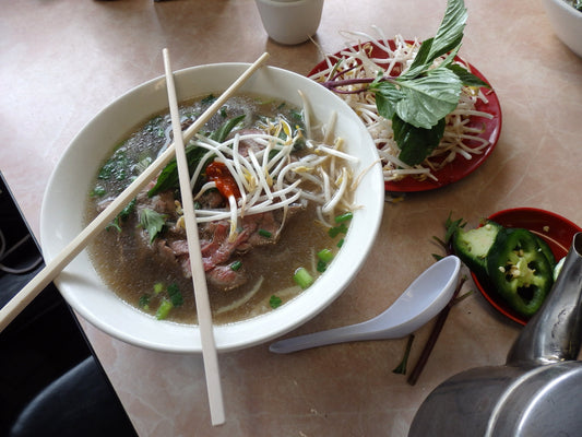 Vietnamese Pho Soup Chopsticks Glossy Poster Picture Photo Print Banner Booma Prints