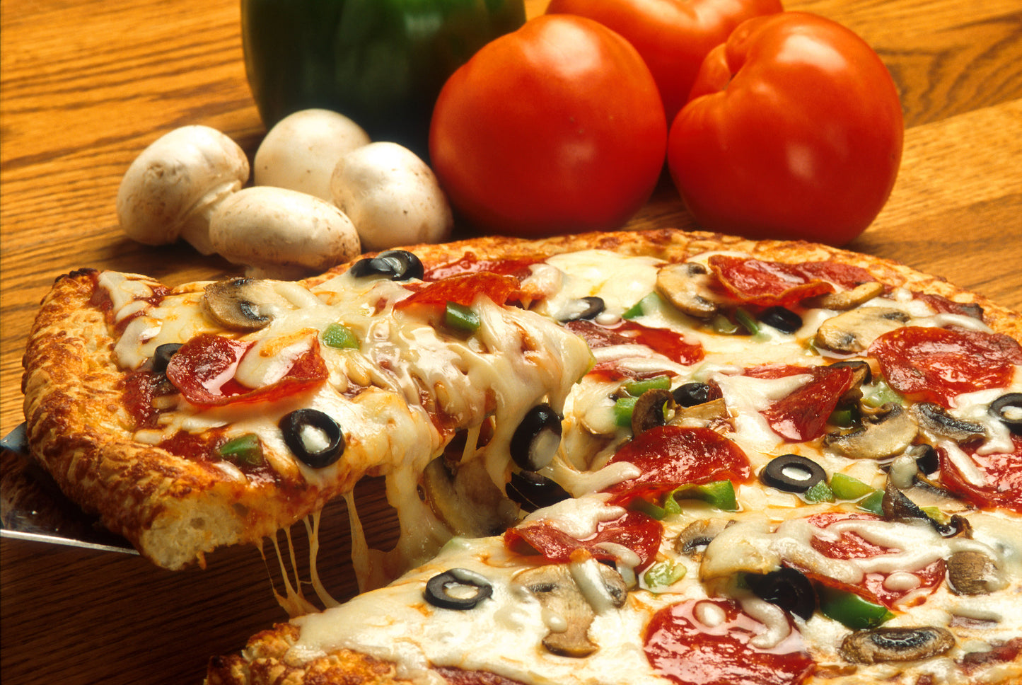 Supreme Pizza Mushroom Olive Glossy Poster Picture Photo Print Banner Booma Prints