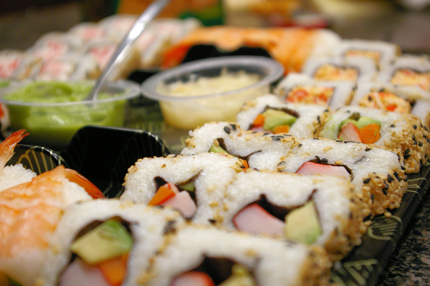 Sushi Rolls Avocado Sesame Glossy Poster Picture Photo Print Banner Booma Prints