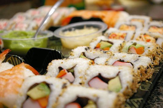 Sushi Rolls Avocado Sesame Glossy Poster Picture Photo Print Banner Booma Prints