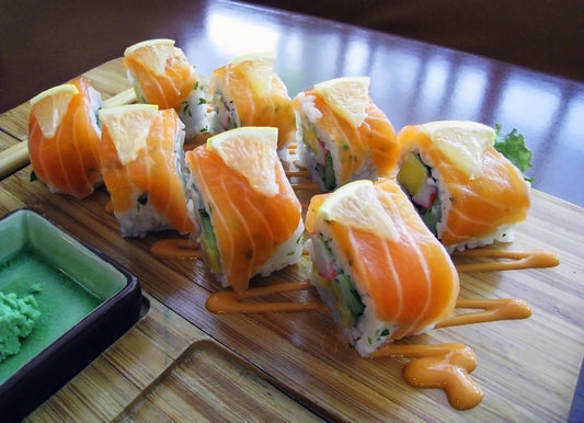 Sushi Roll Norwegian Salmon Glossy Poster Picture Photo Print Banner Booma Prints