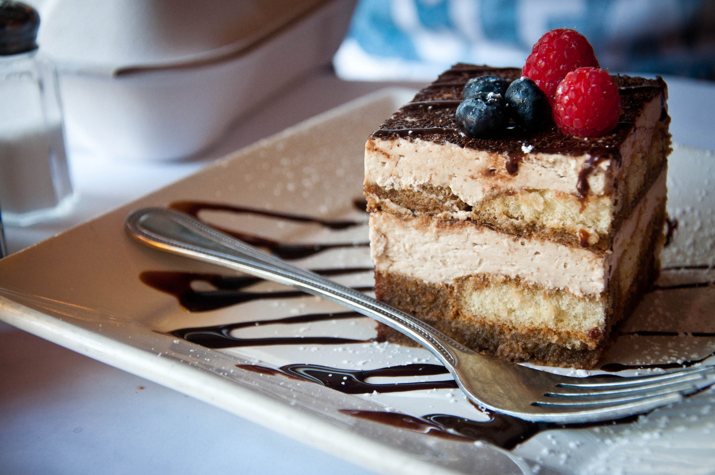 Tiramisu With Berries Dessert Glossy Poster Picture Photo Print Banner Booma Prints