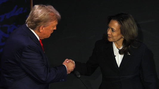 Trump Harris Debate Handshake Glossy Poster Picture Photo Print Banner Booma Prints