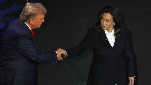 Trump Harris 2024 Handshake Glossy Poster Picture Photo Print Banner Booma Prints