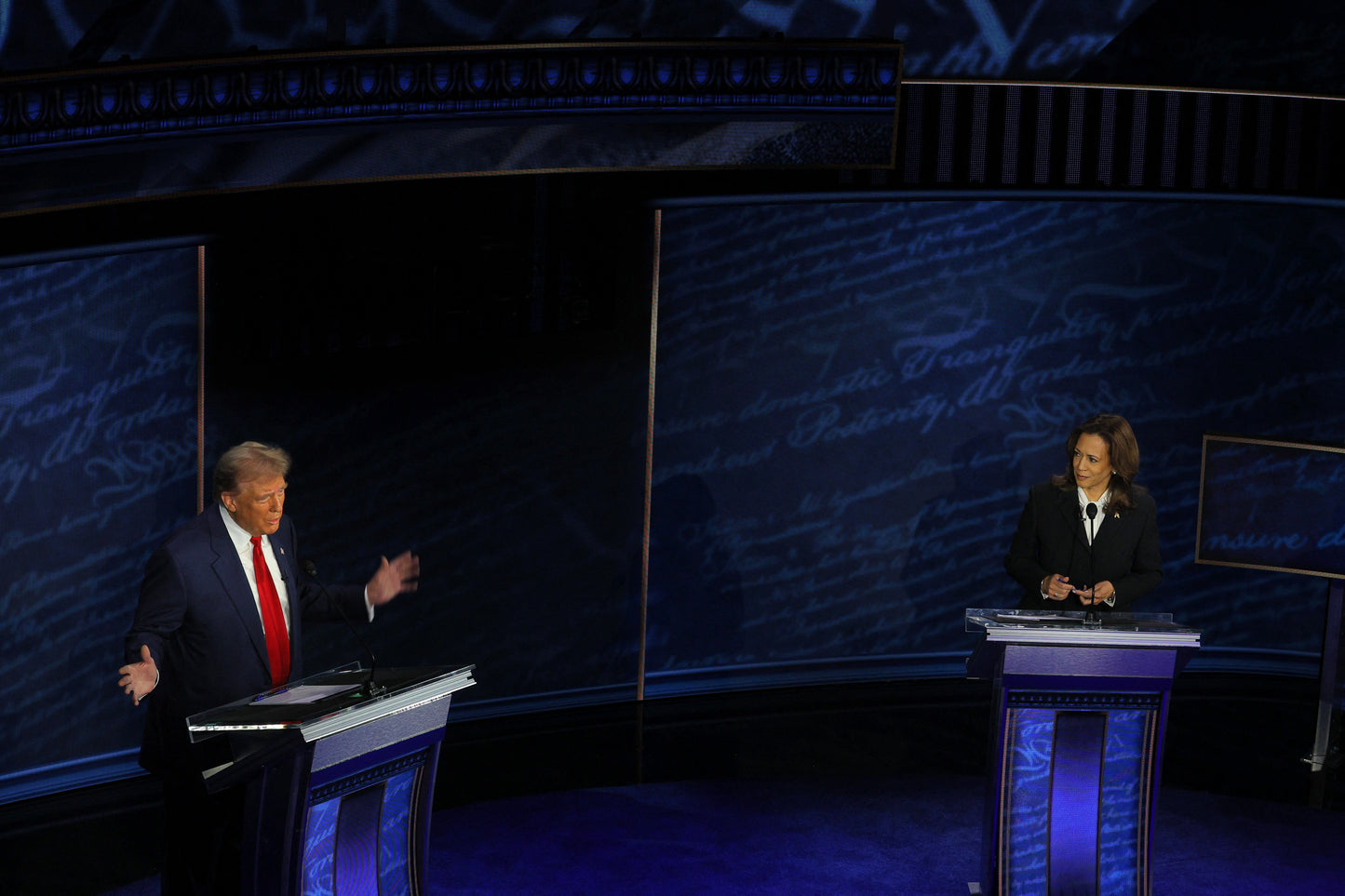 Harris Trump Debate Sept 2024 Glossy Poster Picture Photo Print Banner Booma Prints