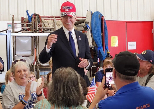 Joe Biden Wearing Trump 2024 Hat Glossy Poster Picture Photo Print Banner Booma Prints