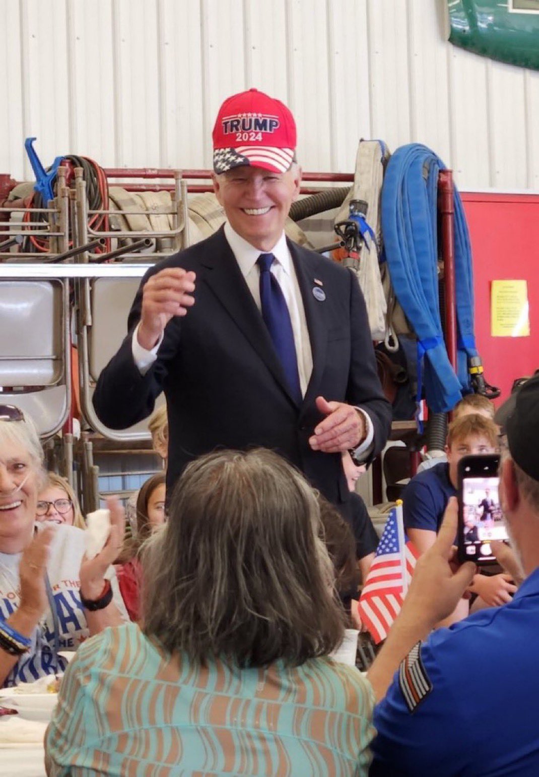 Joe Biden Wearing Maga Hat Glossy Poster Picture Photo Print Banner Booma Prints