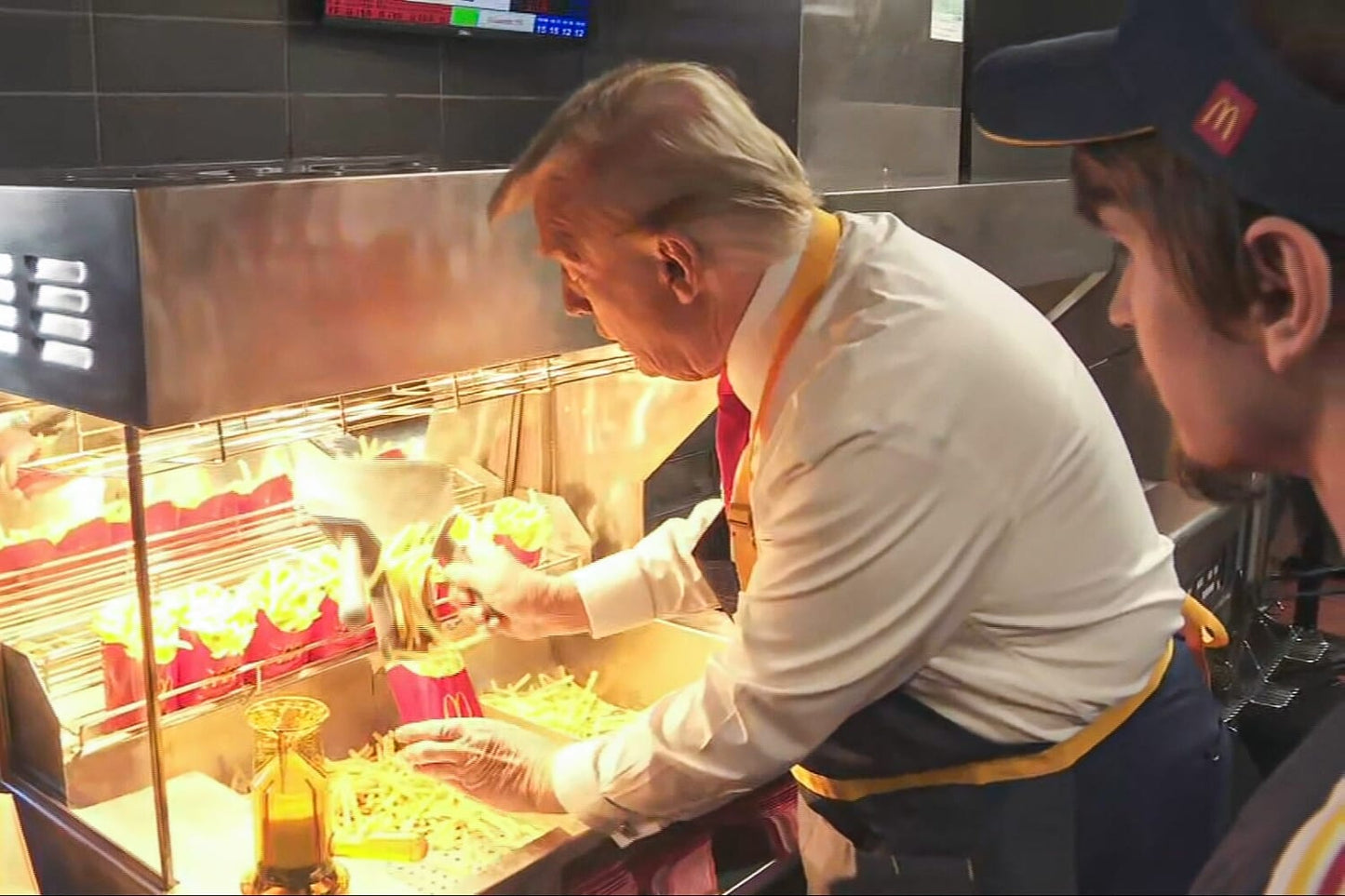 Trump Making Mcdonalds Fries Glossy Poster Picture Photo Print Banner Booma Prints