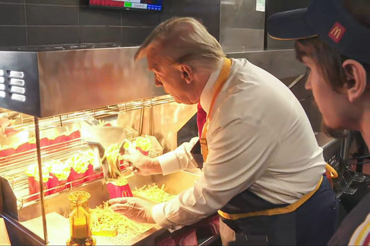 Trump Making Mcdonalds Fries Glossy Poster Picture Photo Print Banner Booma Prints