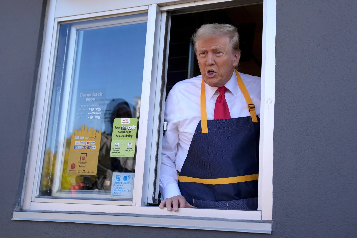 Donald Trump Mcdonalds Job Apron Glossy Poster Picture Photo Print Banner Booma Prints