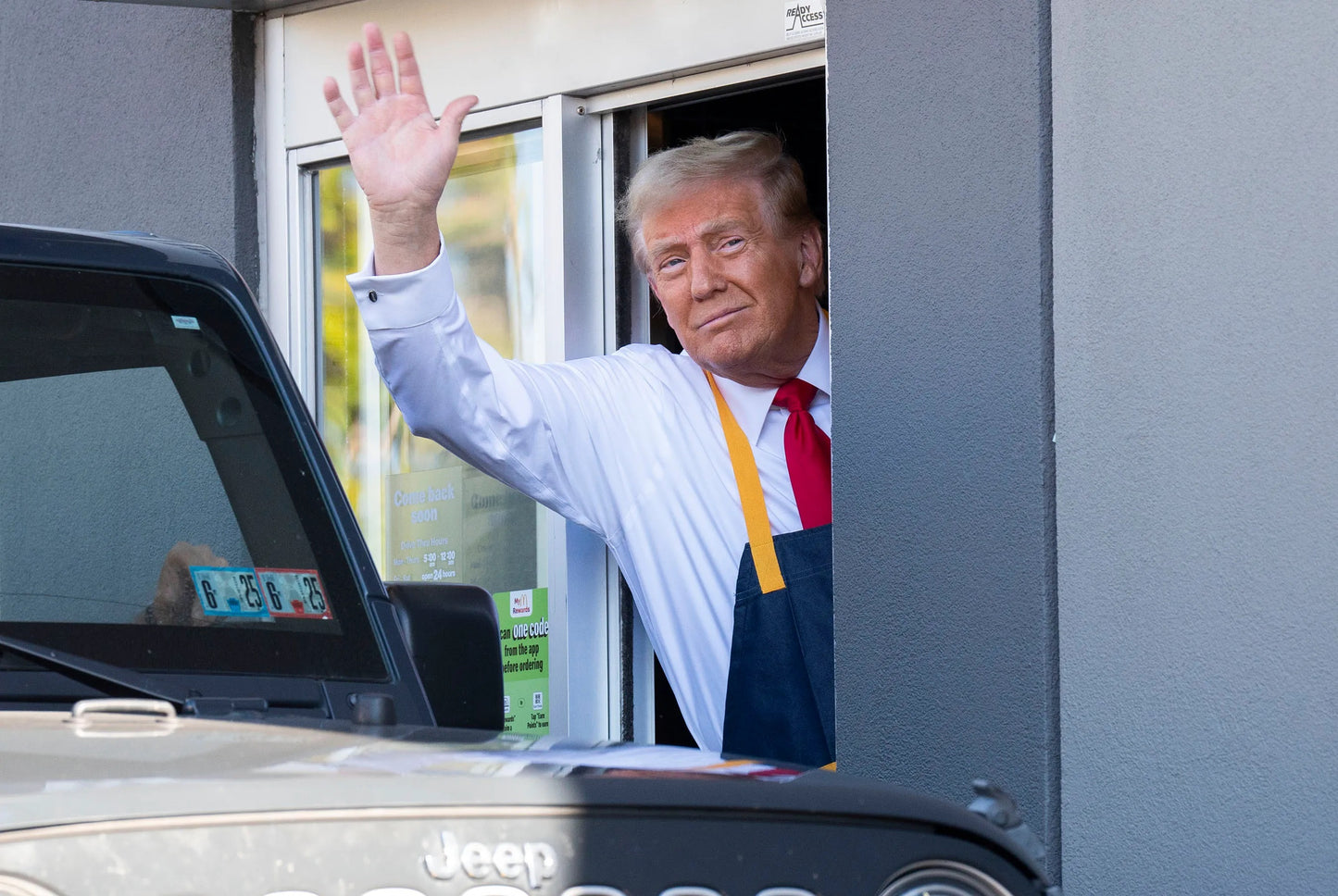 Donald Trump Waving Mcdonalds Glossy Poster Picture Photo Print Banner Booma Prints