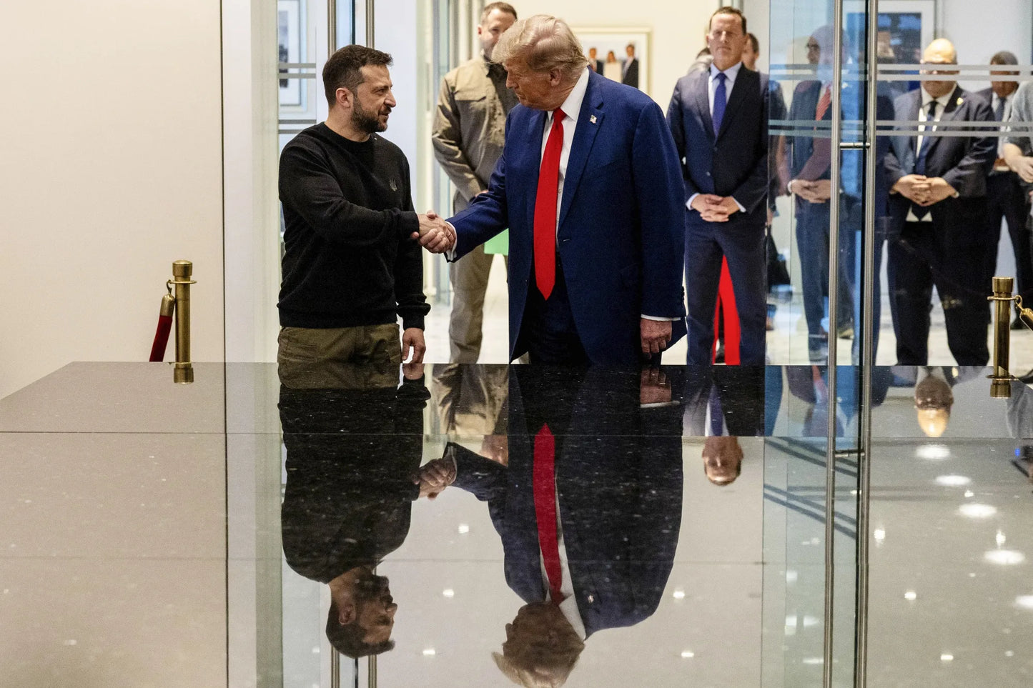 Zelenskyy Trump Handshake Glossy Poster Picture Photo Print Banner Booma Prints