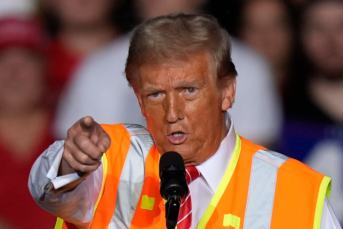 Trump Wearing Garbage Vest Glossy Poster Picture Photo Print Banner Booma Prints