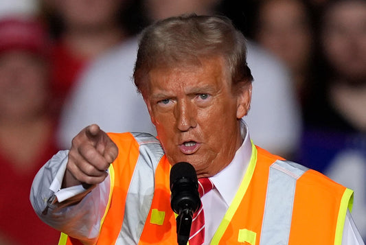 Trump Wearing Garbage Vest Glossy Poster Picture Photo Print Banner Booma Prints