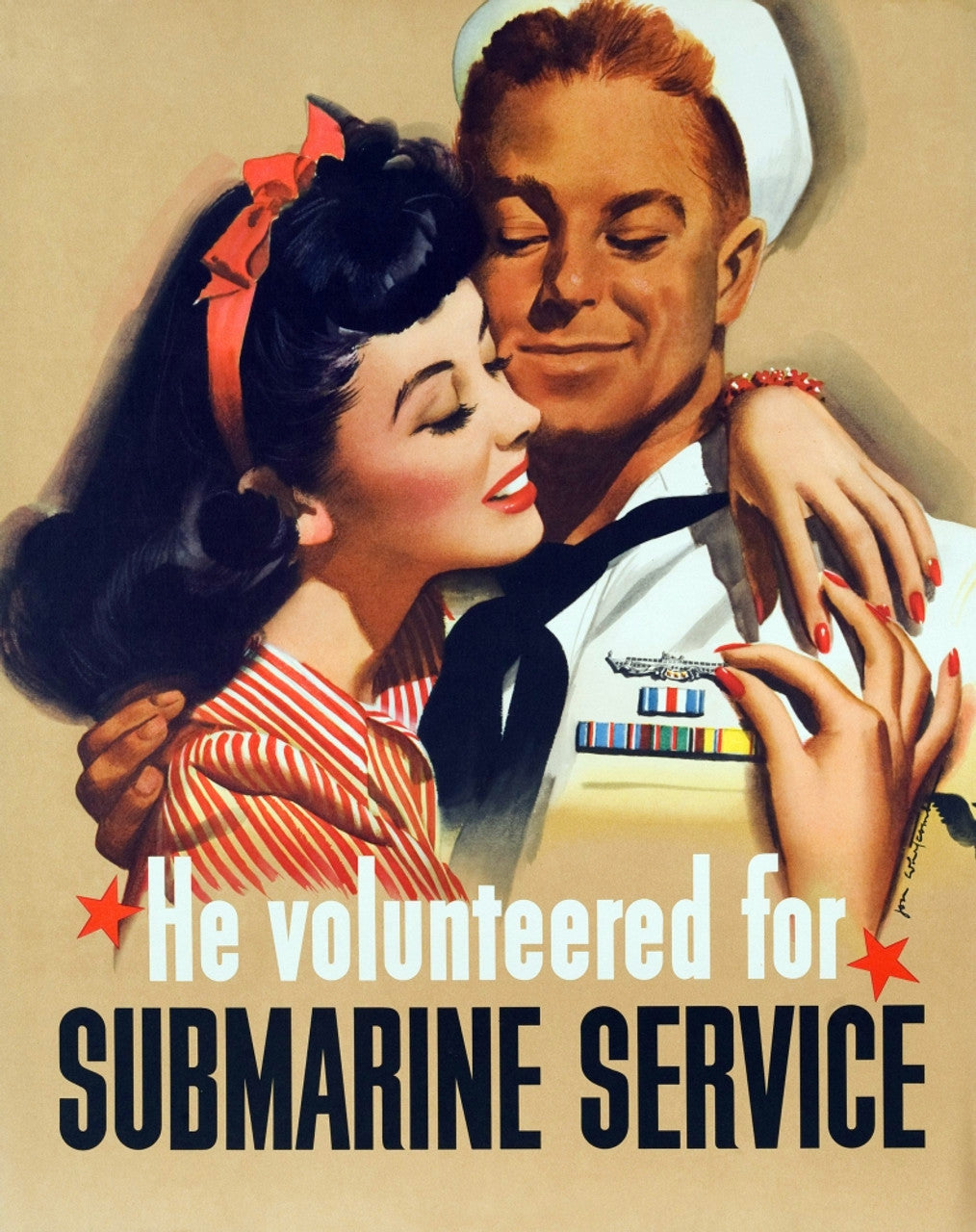 He Volunteered Submarine Service Glossy Poster Picture Photo Print Banner Booma Prints