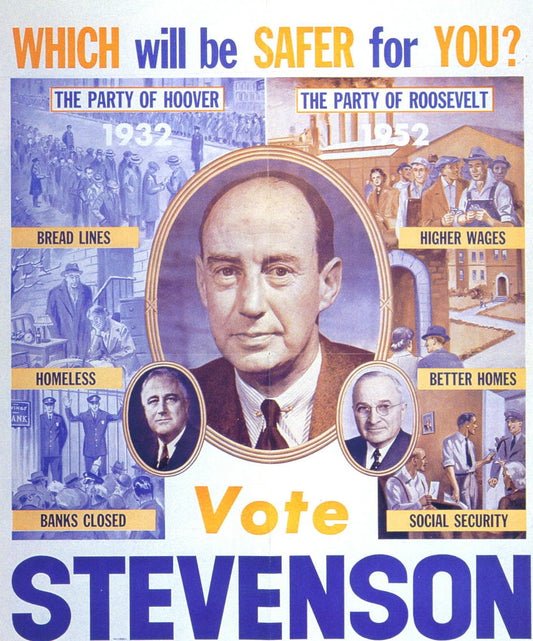 Adlai Stevenson Ii Campaign Sign Glossy Poster Picture Photo Print Banner Booma Prints