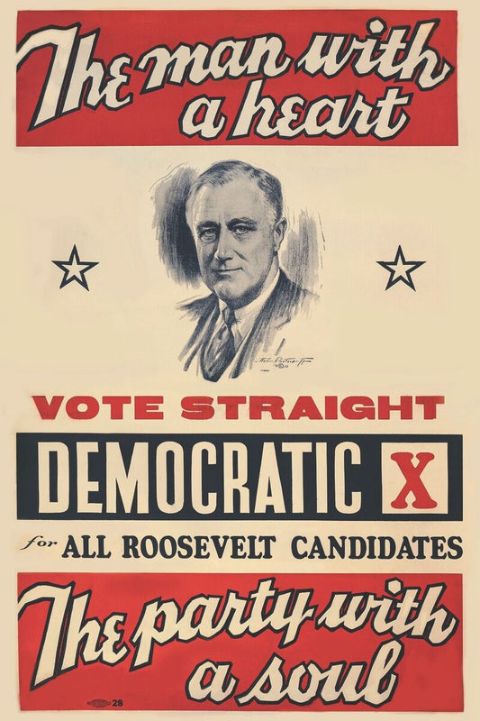 Roosevelt Fdr Campaign Sign Glossy Poster Picture Photo Print Banner Booma Prints