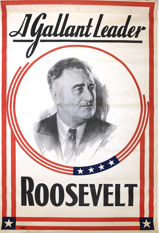 Roosevelt Political Ad Sign Glossy Poster Picture Photo Print Banner Booma Prints