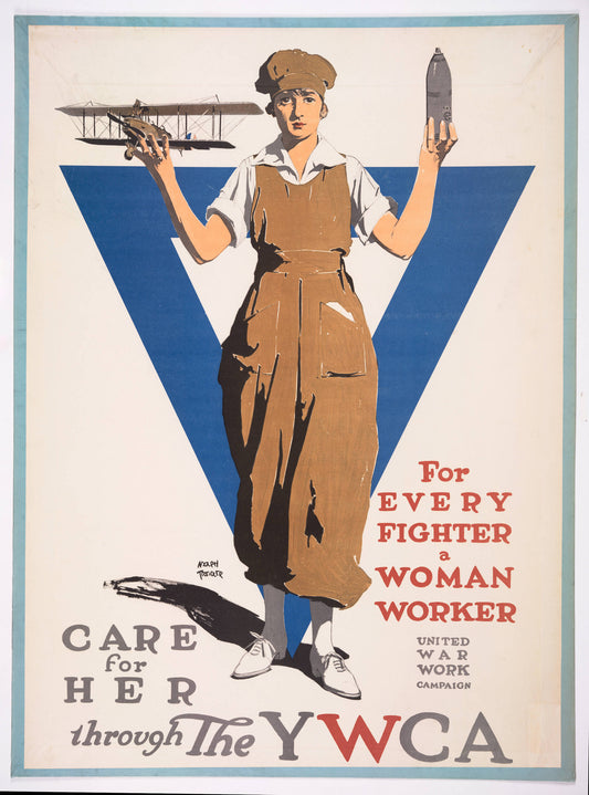 Ywca Woman Worker War Propaganda Glossy Poster Picture Photo Print Banner Booma Prints