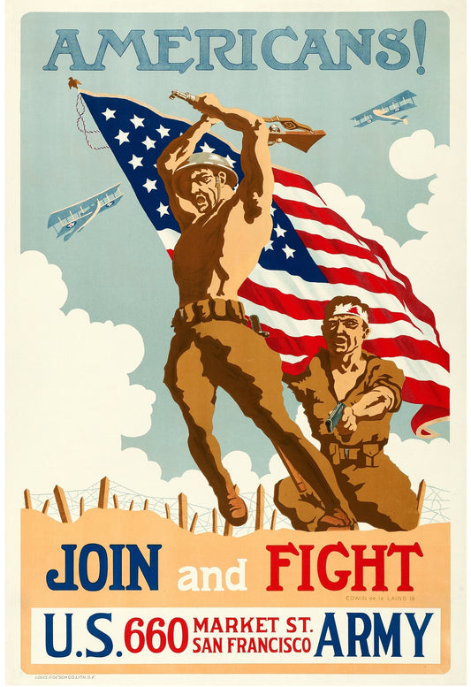 Join Us Army Ww1 Propaganda Ad Glossy Poster Picture Photo Print Banner Booma Prints
