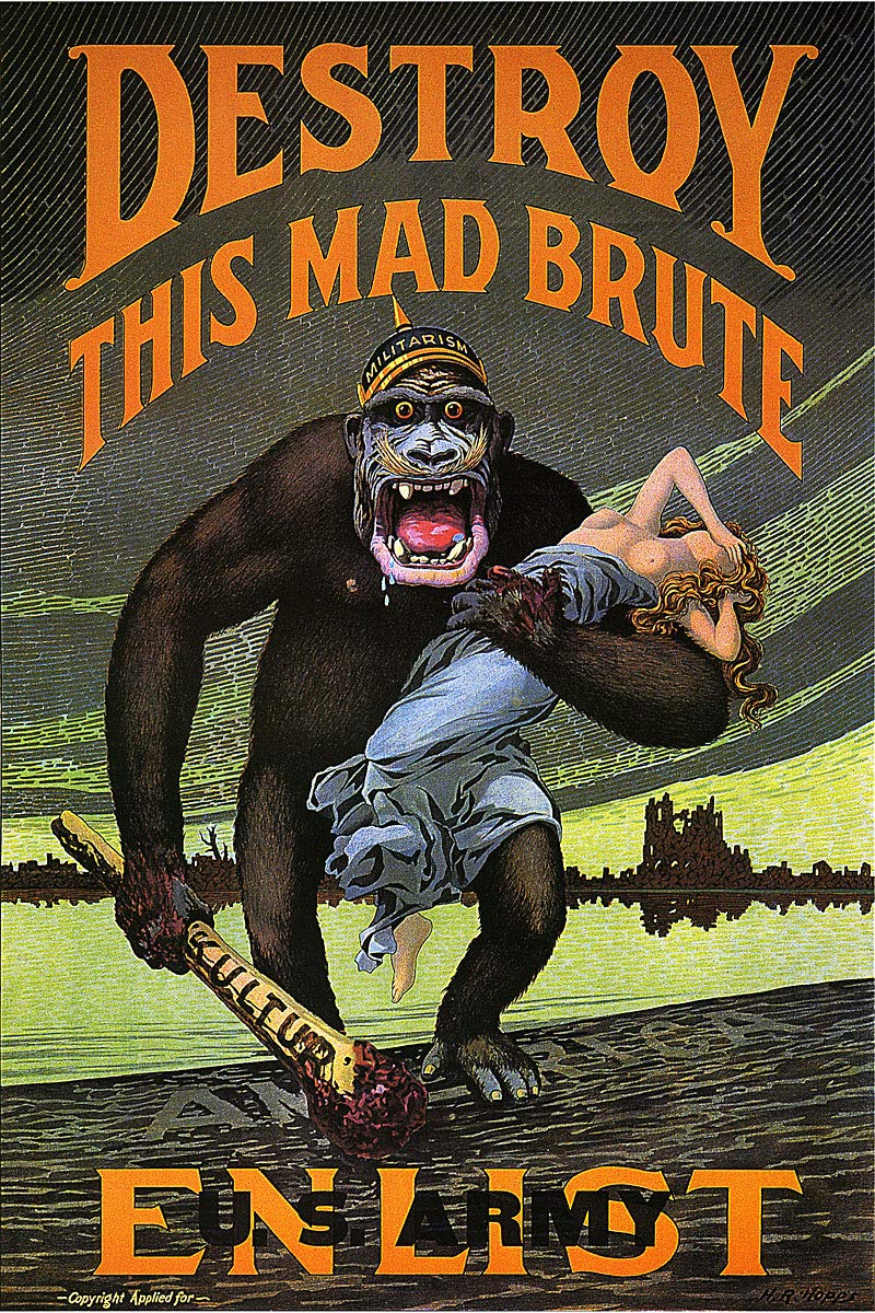 Us Army Enlist Ww1 Mad Brute Glossy Poster Picture Photo Print Banner Booma Prints